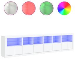 Berkfield Home Sideboard with LED Lights White 283x37x67 cm - Size: 283 x 37 x 67 cm - thumbnail 5
