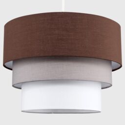 ValueLights Aztec Three Tier Easy Fit Fabric Ceiling Pendant Lamp Shade with Bulb in Brown - thumbnail 8