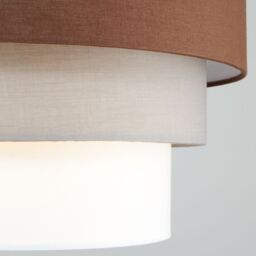 ValueLights Aztec Three Tier Easy Fit Fabric Ceiling Pendant Lamp Shade with Bulb in Brown - thumbnail 4