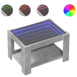 Berkfield Home Coffee Table with LED Concrete Grey 73x53x45 cm Engineered Wood - Size: 73 x 53 x 45 cm - thumbnail 1