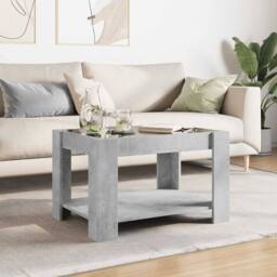 Berkfield Home Coffee Table with LED Concrete Grey 73x53x45 cm Engineered Wood - Size: 73 x 53 x 45 cm - thumbnail 4