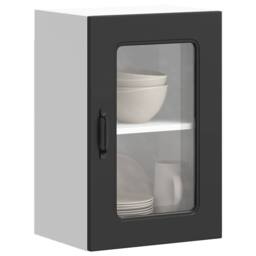 Berkfield Home Kitchen Wall Cabinet with Glass Door Kalmar Black Engineered Wood - thumbnail 2