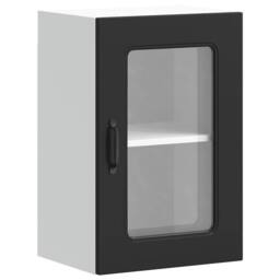 Berkfield Home Kitchen Wall Cabinet with Glass Door Kalmar Black Engineered Wood