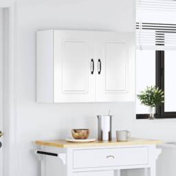 Berkfield Home Kitchen Wall Cabinet Kalmar High Gloss White Engineered Wood - thumbnail 1