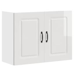 Berkfield Home Kitchen Wall Cabinet Kalmar High Gloss White Engineered Wood - thumbnail 3