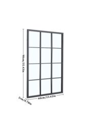Living and Home Classic Rectangular Black Metal Grid Window Mirror, 60cm W x 90cm H - Size: 60 cm W x 90 cm H - thumbnail 7