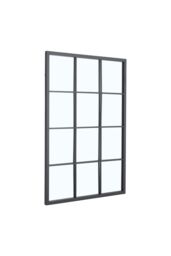 Living and Home Classic Rectangular Black Metal Grid Window Mirror, 60cm W x 90cm H - Size: 60 cm W x 90 cm H - thumbnail 4
