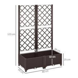 NESTLUNE Plastic Planter Box with Trellis, Vegetable Planter in Brown - Size: 1.25kg - thumbnail 2