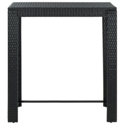 Berkfield Home Garden Bar Table Black 100x60.5x110.5 cm Poly Rattan - thumbnail 2