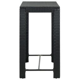Berkfield Home Garden Bar Table Black 100x60.5x110.5 cm Poly Rattan - thumbnail 3