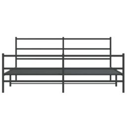 Berkfield Home Metal Bed Frame without Mattress with Footboard¬†Black 193x203cm in Black - Size: 193x203 cm - thumbnail 5