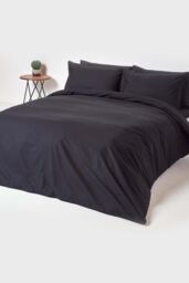 Homescapes Egyptian Cotton Flat Sheet 200 Thread Count in Black - Size: Double Flat - thumbnail 4