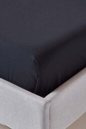 Homescapes Egyptian Cotton Flat Sheet 200 Thread Count in Black - Size: Double Flat - thumbnail 3