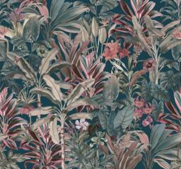 Superfresco Easy Funky Jungle Teal Print To Order 3m x 2.8m Mural in Blue - thumbnail 2
