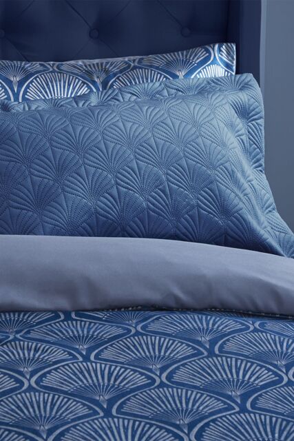 Catherine Lansfield 'Art Deco Pearl' Pillowsham Pair in Navy - image 1