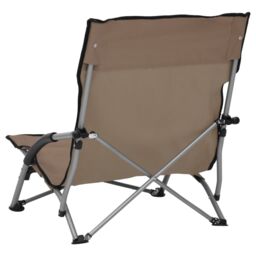 Berkfield Home Folding Beach Chairs 2 pcs Taupe Fabric in Beige - thumbnail 5