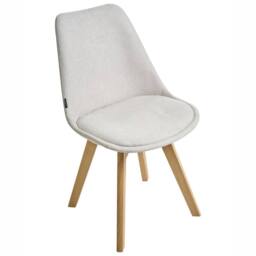 Wyld and Coco Set of 2 Off-White Fabric Dining Chairs Padded Seats Beechwood Legs in White - thumbnail 7