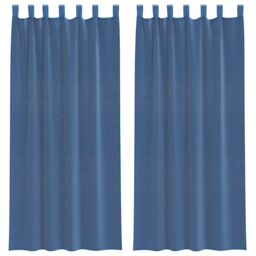 Berkfield Home Voile Curtains with Rod Pockets 2 pcs Royal Blue - thumbnail 2