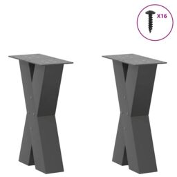 Berkfield Home Coffee Table Legs X-Shaped 2 pcs Anthracite 28x(42-43) cm Steel - thumbnail 3