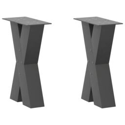 Berkfield Home Coffee Table Legs X-Shaped 2 pcs Anthracite 28x(42-43) cm Steel - thumbnail 1