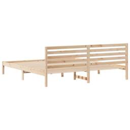Berkfield Home with Headboard Brown 200 x 210 cm Solid pine wood in Natural - thumbnail 7