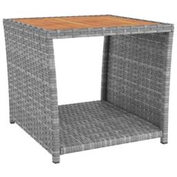 Berkfield Home 3 Piece Garden Lounge Set Grey Poly Rattan&Solid Wood Acacia - thumbnail 5