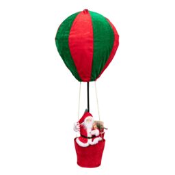 Samuel Alexander 1m Large Red & Green Santa's Hot Air Balloon Hanging Decoration - thumbnail 9