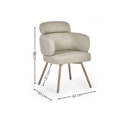 Cheshire Lorenza Premium Beige Faux Leather Swivel Dining Chairs - Set of 2 - thumbnail 6