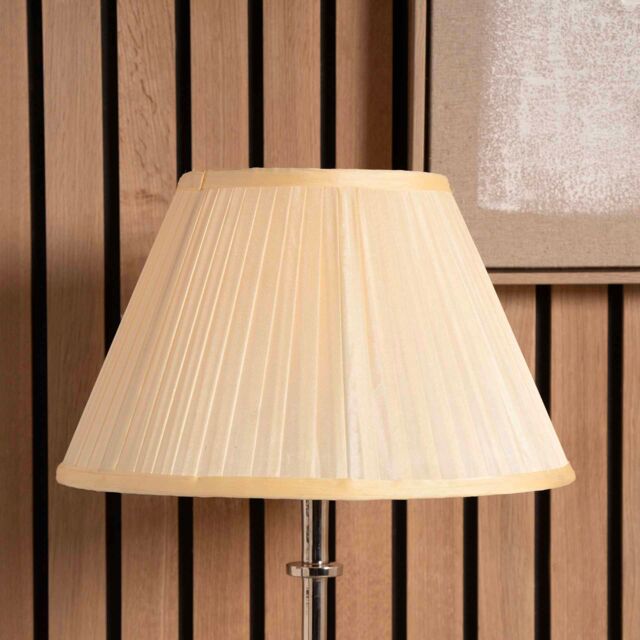 Ruma Almond Silk Pleat Empire Lampshade for Floor Lamps in Beige - Size: 20 inches - image 1