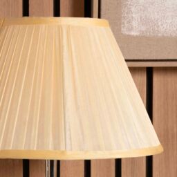 Ruma Almond Silk Pleat Empire Lampshade for Floor Lamps in Beige - Size: 20 inches - thumbnail 2