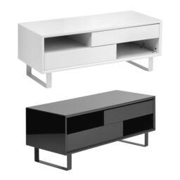 Orsina Gloss Finish Black High Gloss Coffee Table, Contemporary Table For Livingroom, Functional Decorative Table in White - thumbnail 2
