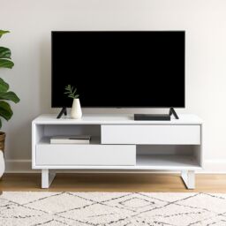 Orsina Gloss Finish Black High Gloss Coffee Table, Contemporary Table For Livingroom, Functional Decorative Table in White - thumbnail 1