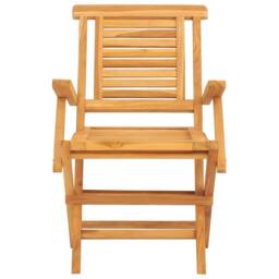 Berkfield Home Folding Garden Chairs 2 pcs 56x63x90 cm Solid Wood Teak in Brown - Size: 56 x 63 x 90 cm - thumbnail 4