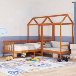 Berkfield Home Day Bed Set Wax Brown 90 x 200 cm Solid Pine Wood - thumbnail 1