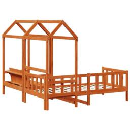 Berkfield Home Day Bed Set Wax Brown 90 x 200 cm Solid Pine Wood - thumbnail 9