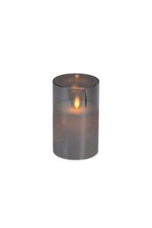Living and Home 3Pcs Smoke Grey Glass Flameless LED Candles Realistic Swaying Flame Pillar Candles w/ Remote Control & Timer for Wedding Christmas - thumbnail 8