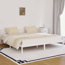 Berkfield Home Day Bed Solid Wood Pine 200x200 cm Super King White - thumbnail 2