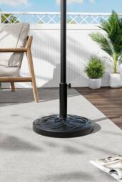 H&O Direct Woven Pattern Concrete-Filled Patio Umbrella Stand in Black - thumbnail 2