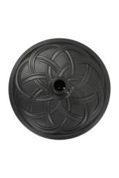 H&O Direct Woven Pattern Concrete-Filled Patio Umbrella Stand in Black - thumbnail 4
