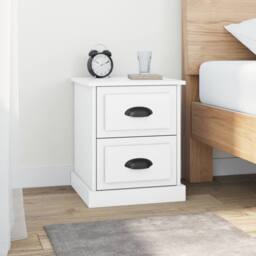 Berkfield Home Bedside Cabinets 2 pcs White 39x39x47.5 cm Engineered Wood - thumbnail 2