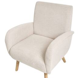 Wyld and Coco Wide Armchair Beige Water-Repellent Fabric Rubberwood Legs - thumbnail 6