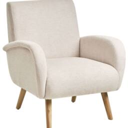 Wyld and Coco Wide Armchair Beige Water-Repellent Fabric Rubberwood Legs - thumbnail 2