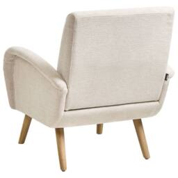 Wyld and Coco Wide Armchair Beige Water-Repellent Fabric Rubberwood Legs - thumbnail 5