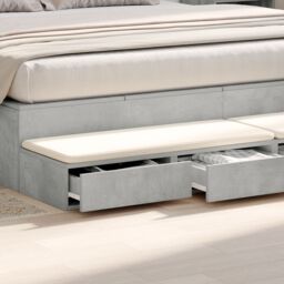 Berkfield Home Bed Drawers Concrete Grey 180x36, 5x16, 5 cm Engineered Wood - thumbnail 4