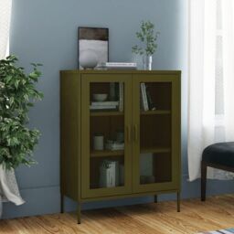 Berkfield Home Storage Cabinet Olive Green 80x35x101.5 cm Steel