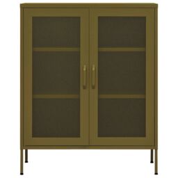 Berkfield Home Storage Cabinet Olive Green 80x35x101.5 cm Steel - thumbnail 3