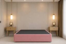 Chester & Oakley Alure Plush Divan Bed Base With No Drawers in Pink - Size: King - thumbnail 1