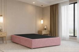Chester & Oakley Alure Plush Divan Bed Base With No Drawers in Pink - Size: King - thumbnail 2