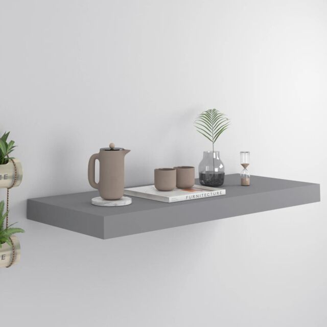 Berkfield Home Floating Wall Shelf Grey 60x23.5x3.8 cm MDF - image 1