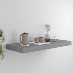 Berkfield Home Floating Wall Shelf Grey 60x23.5x3.8 cm MDF - thumbnail 1